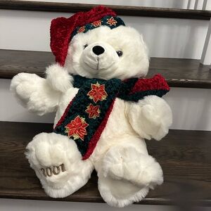 Collectible Bears: 2001 Christmas Plush Stuffed 14" KMART Collection-Christmas